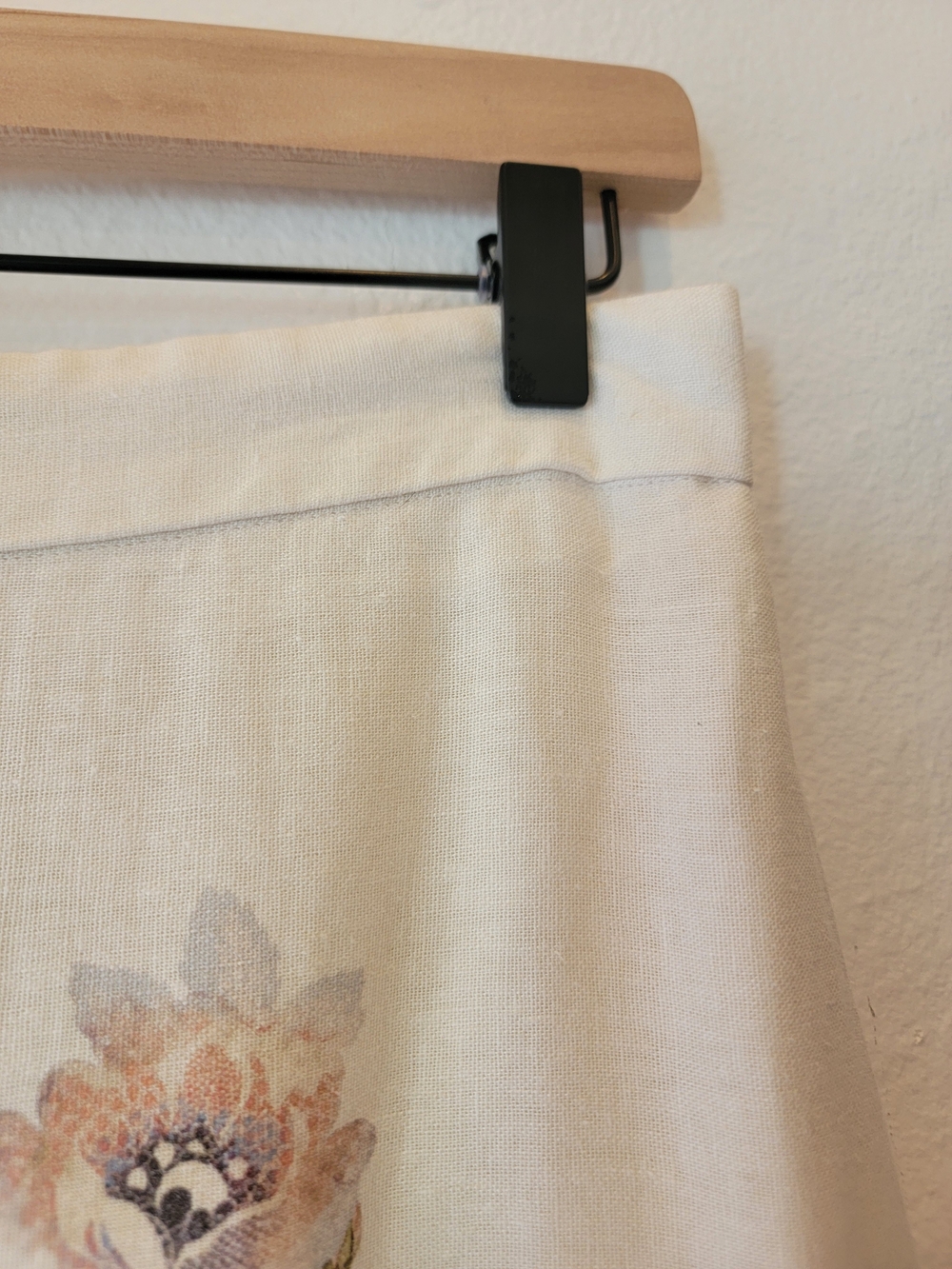 House of Harlow 1960 Floral Linen Blend Tiered Midi Skirt Cream Blush Size S - Picture 8 of 13